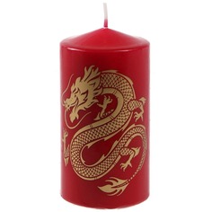 Свеча столб с накаткой Kukina Raffinata Символ года Дракон микс-2 5х10 см
