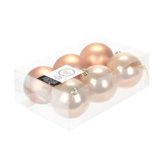 Набор шариков на елку Kaemingk 8 см 6 шт кэмел