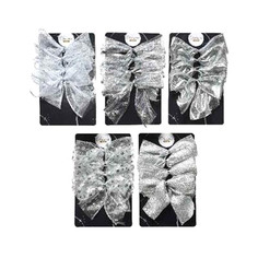 Набор бантов декоративных Kaemingk серебро 4 шт 10х10 см в ассортименте