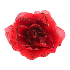 Цветок декоративный на клипсе Kaemingk красный 14 см