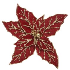 Цветок декор Kaemingk на клипсе 20x5 см красный