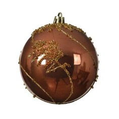 Игрушка елочная Kaemingk шар 8 см медный пластик