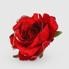 Цветок декоративный Edg на клипсе красный 13 см