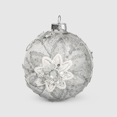 Шар новогодний Baoying yiwen 86145 на ёлку серебро 8 см