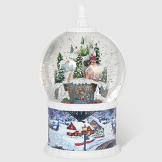 Шар стеклянный со снегом Victory Technology Зимний город LED 15х15х26 см
