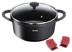 Кастрюля со стеклянной крышкой и силиконовыми ручками Pro Cook 24 см E2184675 Tefal
