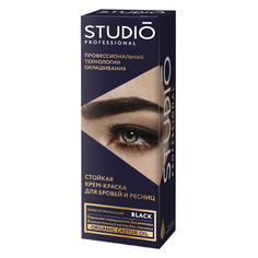 Studio, Краска для бровей и ресниц Black, 50 мл