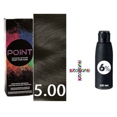 POINT, Крем-краска для волос 5.0 и крем-окислитель 6%