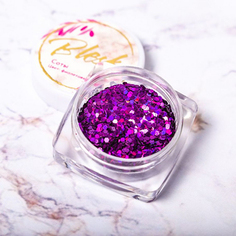 Набор, Blesk, Дизайн для ногтей «Соты», фиолетовый, 4 шт. Блеск