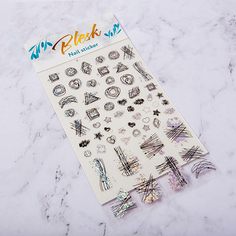 Набор, Blesk, Наклейки для дизайна ногтей №21, 3 шт. Блеск