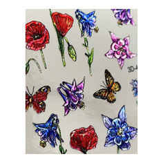 Набор, Anna Tkacheva, 3D-слайдер Crystal №405 «Цветы. Бабочки», 2 шт.