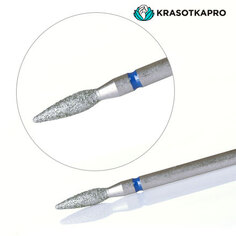 Набор, KrasotkaPro, Фреза алмазная «Пламя закругленное» D=2,5 мм, L=8 мм, синяя, 3 шт.