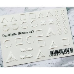 Набор, DartNails, 3D-стикер «Геометрические фигуры» №013_W, 2 шт.