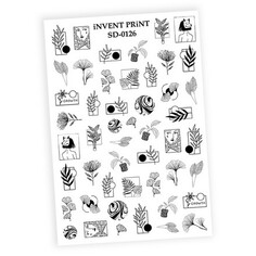 Набор, iNVENT PRiNT, Слайдер-дизайн «Веточки. Листья. Цветы» №SD-126, 3 шт.