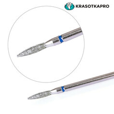 Набор, KrasotkaPro, Фреза алмазная «Пламя закругленное» D=2,1 мм, L=8 мм, синяя, 3 шт.