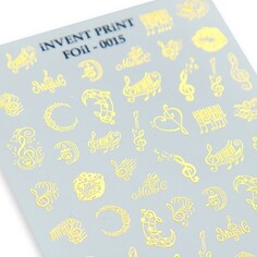 Набор, iNVENT PRiNT, Фольгированный слайдер «Мелодия. Музыка» №FOiL-015, 3 шт.