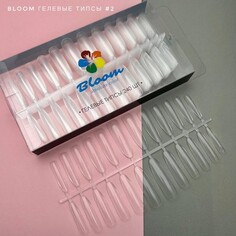 Bloom, Типсы гелевые №2, миндаль глянцевый, длинный, 240 шт.