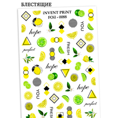 iNVENT PRiNT, Фольгированный слайдер «Цитрусы. Лимон. Лайм» №FOiL-088