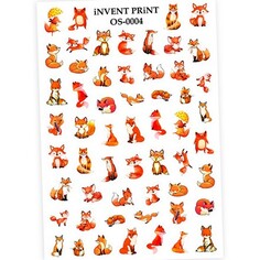 Набор, iNVENT PRiNT, Слайдер-дизайн «Осень. Лисы. Лисички. Веточки. Листья» №OS-04, 3 шт.