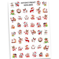 Набор, iNVENT PRiNT, Слайдер-дизайн «Новый год. Зима. Дед Мороз. Зверята» №SDN-55, 3 шт.