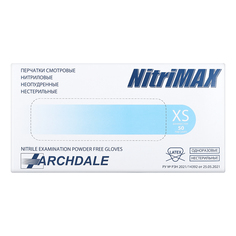 ARCHDALE, Перчатки нитриловые голубые, размер XS Nitri Max