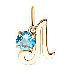 Подвеска-буква SOKOLOV из золота с топазом