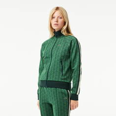 Женская жаккардовая толстовка Lacoste с монограммой на молнии