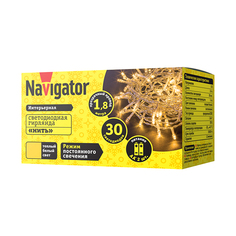 Гирлянды электрические гирлянда NAVIGATOR 1,8м 30LED теплый белый