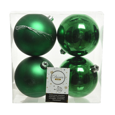 Шары елочные в наборах набор шаров 100мм 4шт пластик ярко-зелёный Kaemingk