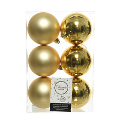 Шары елочные в наборах набор шаров 80мм 6шт пластик золото Kaemingk