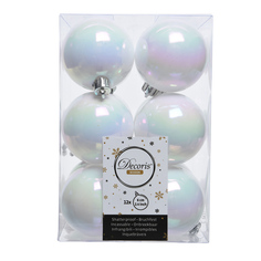 Шары елочные в наборах набор шаров 60мм 12шт пластик белый перламутровый Kaemingk