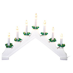 Горки рождественские светильник Горка 7 свечей 43х6х30см белый пластик Koopman