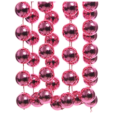 Бусы новогодние бусы Жемчуг XXL 20ммх2,7м пластик ягодно-розовый Kaemingk