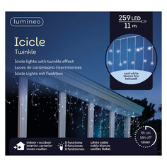 Гирлянды электрические гирлянда-бахрома 11х0,5м 259ламп холодный белый эффект мерцания белый провод Kaemingk