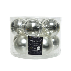 Шары елочные в наборах набор шаров 60мм 10шт стекло серебро Kaemingk