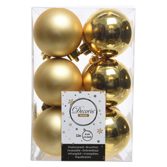 Шары елочные в наборах набор шаров 60мм 12шт пластик золото Kaemingk