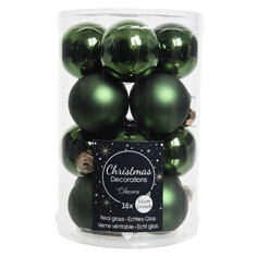 Шары елочные в наборах набор шаров 35мм 16шт стекло сосново-зелёный Kaemingk
