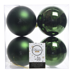 Шары елочные в наборах набор шаров 100мм 4шт пластик сосново-зелёный Kaemingk