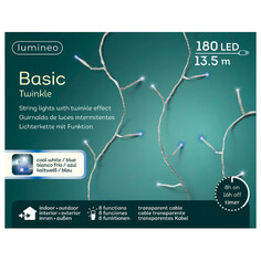 Гирлянды электрические гирлянда 13,5м 180ламп голубой/холодный белый эффект мерцания Kaemingk