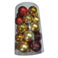 Шары елочные в наборах набор шаров 60мм 25шт пластик микс-1