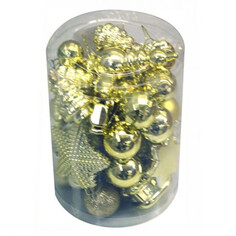 Игрушки елочные в наборах набор подвесок Ассорти 40шт 3см пластик золото