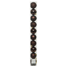 Шары елочные в наборах набор шаров 60мм 10шт пластик тёмно-коричневый микс Kaemingk