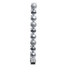 Шары елочные в наборах набор шаров 60мм 10шт пластик серебро микс Kaemingk