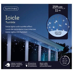 Гирлянды электрические гирлянда-бахрома 11х0,5м 259ламп холодный белый эффект мерцания чёрный провод Kaemingk