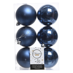 Шары елочные в наборах набор шаров 80мм 6шт пластик тёмно-сапфировый Kaemingk