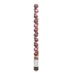 Шары елочные в наборах набор шаров 30мм 14шт пластик розовый бархат микс Kaemingk