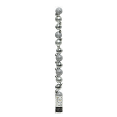 Шары елочные в наборах набор шаров 30мм 14шт пластик серебро микс Kaemingk
