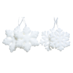 Игрушки елочные в наборах набор подвесок Снежинки 2шт 12см пенопласт белый Kaemingk