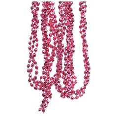Бусы новогодние бусы Алмазы 5ммх2,7м пластик ярко-розовый Kaemingk
