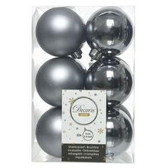 Шары елочные в наборах набор шаров 60мм 12шт пластик графит Kaemingk